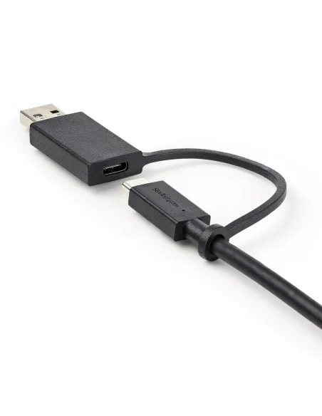 StarTech.com Cable USB-C de 1m con Llave Adaptador (Dongle) a USB-A - Cable Híbrido USB Tipo C a USBC (10Gbps y PD de 100W) o