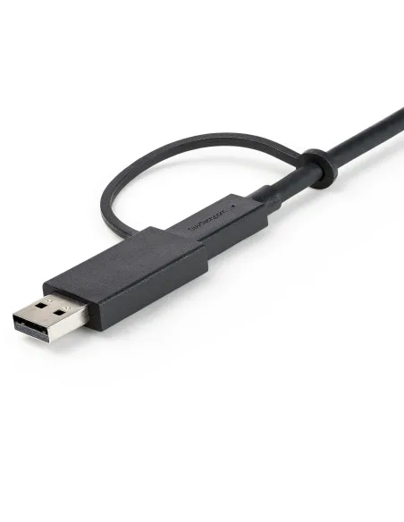 StarTech.com Cable USB-C de 1m con Llave Adaptador (Dongle) a USB-A - Cable Híbrido USB Tipo C a USBC (10Gbps y PD de 100W) o