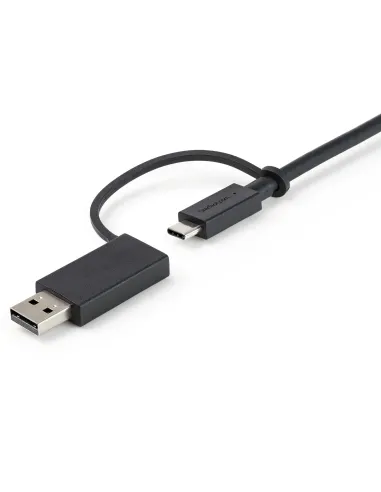StarTech.com Cable USB-C de 1m con Llave Adaptador (Dongle) a USB-A - Cable Híbrido USB Tipo C a USBC (10Gbps y PD de 100W) o