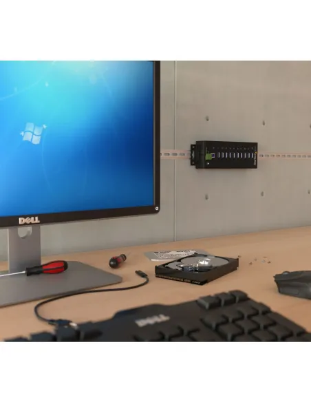 StarTech.com Hub Industrial de 10 Puertos USB 3.0 - 5Gbps - Ladrón Concentrador USB-A con Protección Antiestática ESD y