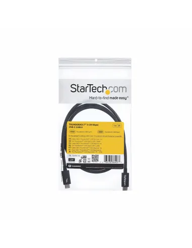 StarTech.com Cable Thunderbolt 3 Pasivo de 1m - 20Gbps - PD 100W - Vídeo 4K - Cable Thunderbolt - Certificado Thunderbolt -
