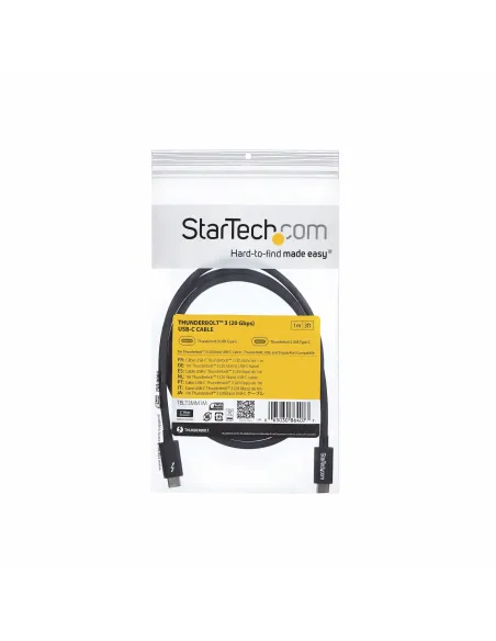 StarTech.com Cable Thunderbolt 3 Pasivo de 1m - 20Gbps - PD 100W - Vídeo 4K - Cable Thunderbolt - Certificado Thunderbolt -