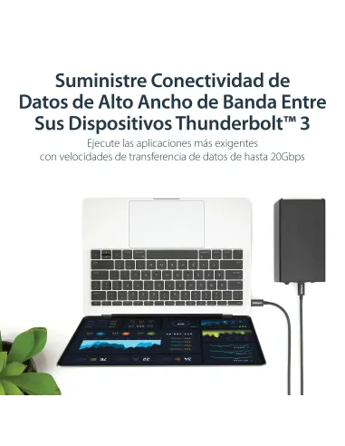 StarTech.com Cable Thunderbolt 3 Pasivo de 1m - 20Gbps - PD 100W - Vídeo 4K - Cable Thunderbolt - Certificado Thunderbolt -