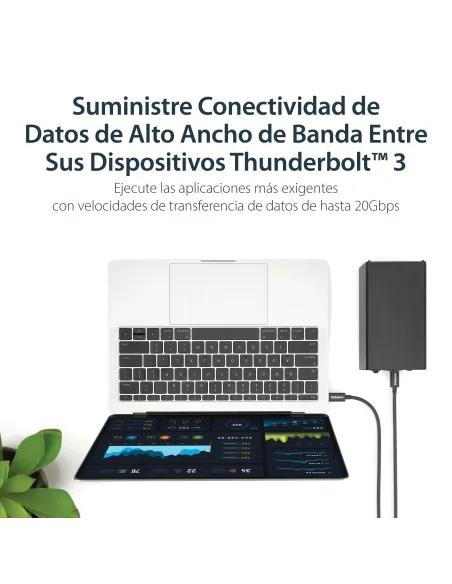 StarTech.com Cable Thunderbolt 3 Pasivo de 1m - 20Gbps - PD 100W - Vídeo 4K - Cable Thunderbolt - Certificado Thunderbolt -