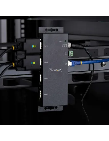 StarTech.com Adaptador Serie a Ethernet - Conversor RJ45 LAN IP a DB9 RS232 - Servidor de Dispositivos Serie de 4 Puertos -