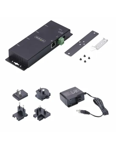 StarTech.com Adaptador Serie a Ethernet - Conversor RJ45 LAN IP a DB9 RS232 - Servidor de Dispositivos Serie de 4 Puertos -