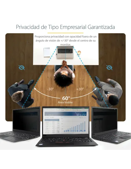 StarTech.com Filtro de Privacidad para Portátil de 13,3in - Filtro para Monitor para Pantalla Ancha 16 9 - Protector de