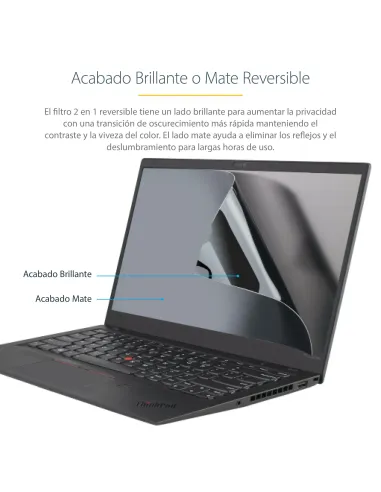 StarTech.com Filtro de Privacidad para Portátil de 13,3in - Filtro para Monitor para Pantalla Ancha 16 9 - Protector de