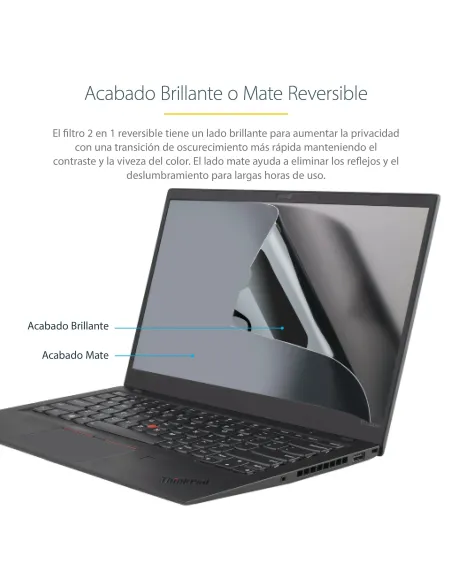 StarTech.com Filtro de Privacidad para Portátil de 13,3in - Filtro para Monitor para Pantalla Ancha 16 9 - Protector de