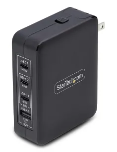 StarTech.com Cargador USB-C USB-A de Pared GaN PD de 140W - 3x USB-C 1x USB-A - Cargador Internacional para Portátil