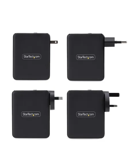 StarTech.com Cargador USB-C USB-A de Pared GaN PD de 140W - 3x USB-C 1x USB-A - Cargador Internacional para Portátil