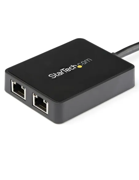 StarTech.com Adaptador Tarjeta de Red NIC Externa USB 3.0 2 Puertos Gigabit Ethernet RJ45 y Puerto USB