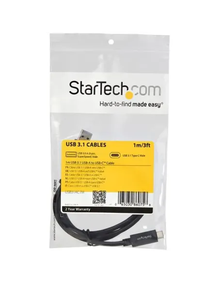 StarTech.com Cable de Carga y Sincronización USB-A a USB-C de 1m - Cable USB de 10Gbps - Cable de Datos USB-A a USB Tipo C -