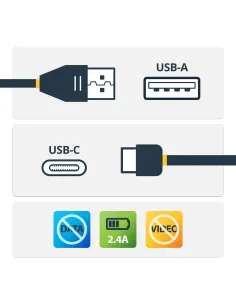 StarTech.com Cable de 1m Adaptador Bloqueador USB de Datos – Adaptador USB a USB-C de Carga Segura – USB Tipo C Solo de Carga 2
