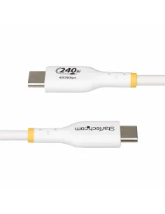 StarTech.com Cable de Carga para Portátil USB-C de 1m - Cable USB Tipo C USB 2.0 para Portátil - Blanco - Cable con 2