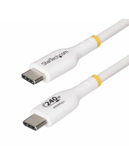 StarTech.com Cable de Carga para Portátil USB-C de 2m - Cable USB Tipo C USB 2.0 para Portátil - Blanco - Cable con