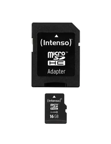 Tarjeta de memoria micro sd intenso 16gb cl10 + adaptador sd