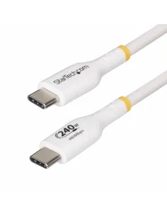 StarTech.com Cable de Carga para Portátil USB-C de 4m - Cable USB Tipo C USB 2.0 para Portátil - Blanco - Cable con