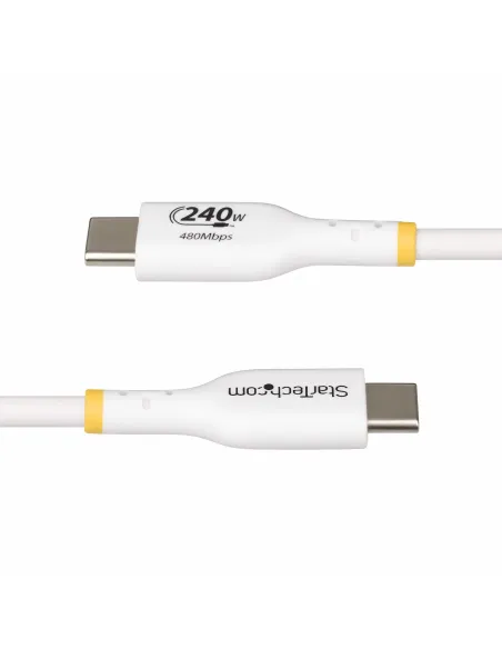 StarTech.com Cable de Carga para Portátil USB-C de 4m - Cable USB Tipo C USB 2.0 para Portátil - Blanco - Cable con