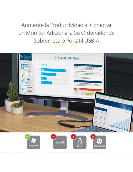 StarTech.com Adaptador USB 3.0 a HDMI - 1080p (1920x1200) - Adaptador Conversor Compacto de USB-A a HDMI para Monitor -