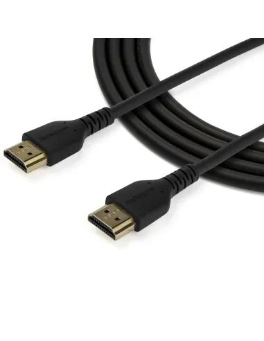 StarTech.com Cable HDMI 2.0 Certificado Premium de Alta Velocidad con Ethernet de 2m - Delgado - UHD 4K 60Hz - con Fibra de
