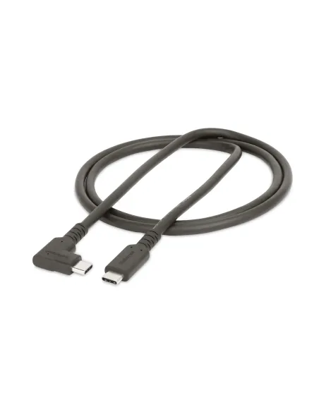 StarTech.com Cable USB-C de 1m - Acodado - USB 10 Gbps - Entrega de Alimentación de 100W (5A) - Modo Alt. de DP 8K 60 Hz   4K