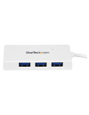 StarTech.com Adaptador Concentrador Hub Ladrón USB 3.0 (5Gbps) Super Speed para Laptop de 4 Puertos Salidas - Blanco