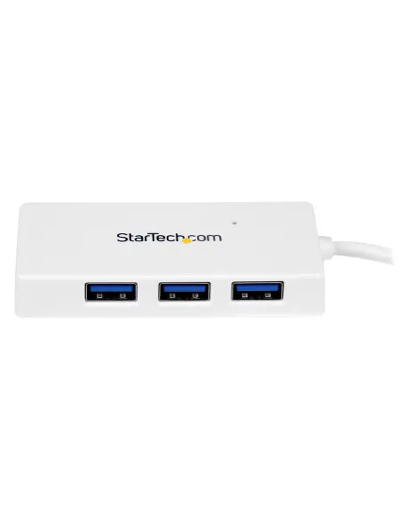 StarTech.com Adaptador Concentrador Hub Ladrón USB 3.0 (5Gbps) Super Speed para Laptop de 4 Puertos Salidas - Blanco