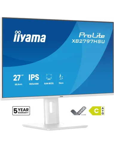 iiyama ProLite XB2797HSU-W1 pantalla para PC 68,6 cm (27") 1920 x 1080 Pixeles Full HD LED Blanco