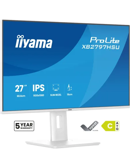 iiyama ProLite XB2797HSU-W1 pantalla para PC 68,6 cm (27") 1920 x 1080 Pixeles Full HD LED Blanco