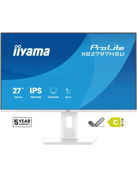 iiyama ProLite XB2797HSU-W1 pantalla para PC 68,6 cm (27") 1920 x 1080 Pixeles Full HD LED Blanco