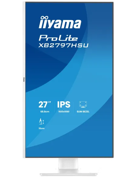 iiyama ProLite XB2797HSU-W1 pantalla para PC 68,6 cm (27") 1920 x 1080 Pixeles Full HD LED Blanco