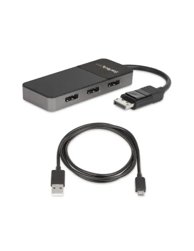 StarTech.com Hub MST de 3 Puertos DisplayPort 1.4 - Divisor Splitter DP para 3 Monitores - Adaptador DisplayPort a 3x