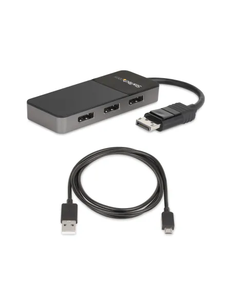 StarTech.com Hub MST de 3 Puertos DisplayPort 1.4 - Divisor Splitter DP para 3 Monitores - Adaptador DisplayPort a 3x