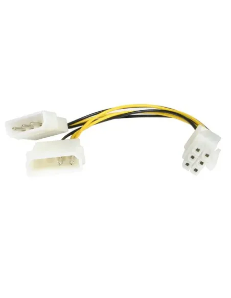 StarTech.com Cable de 15cm Adaptador de Alimentación de LP4 a PCI Express de 6 Pines para Tarjeta Gráfica