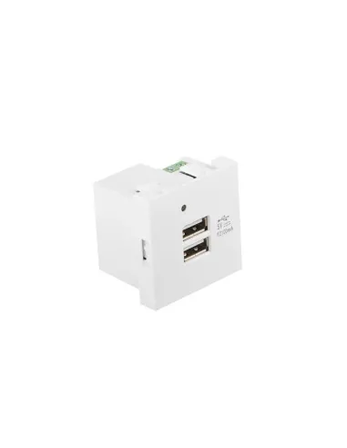 Roseta pared lanberg 230v 2 x usb 5v 2.1a blanco