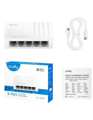 Cudy FS105D switch No administrado Fast Ethernet (10 100) Blanco