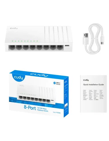 Cudy FS108D switch No administrado Fast Ethernet (10 100) Blanco
