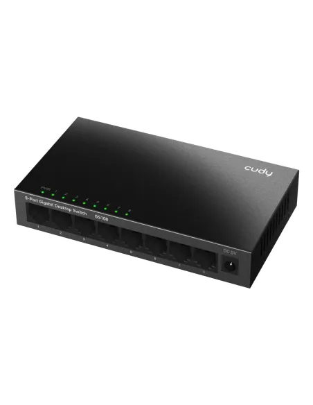 Cudy GS108 switch No administrado Gigabit Ethernet (10 100 1000) Negro