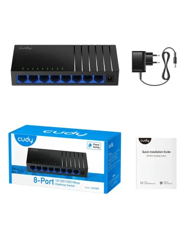 Cudy GS108D switch No administrado Gigabit Ethernet (10 100 1000) Negro