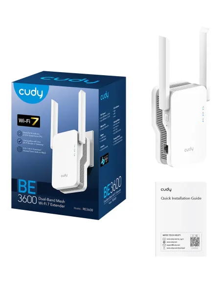 Cudy RE3600 ampliador de red Repetidor de red Blanco