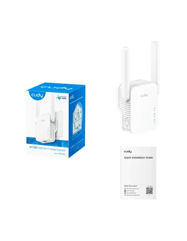 Cudy RE1200 ampliador de red Repetidor de red Blanco 10, 100 Mbit s