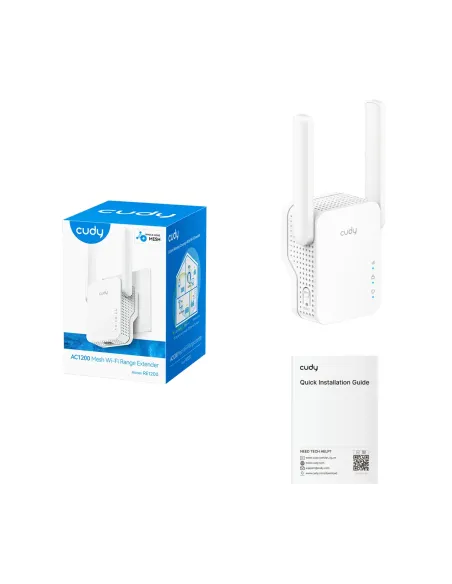 Cudy RE1200 ampliador de red Repetidor de red Blanco 10, 100 Mbit s