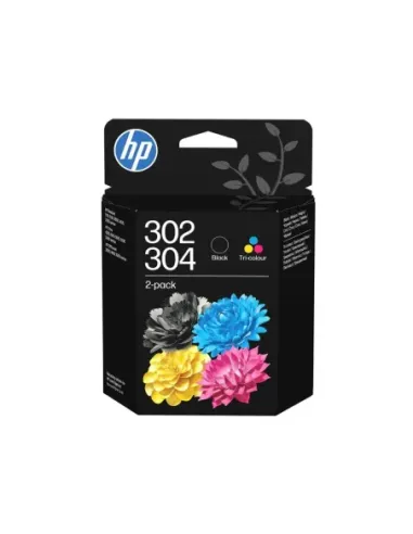 Pack cartucho tinta hp 302 - 304 tricolor -  negro