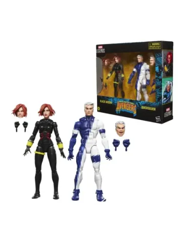 Pack 2 figuras hasbro marvel legends series earths mightiest heroes avengers black widow & quicksilver