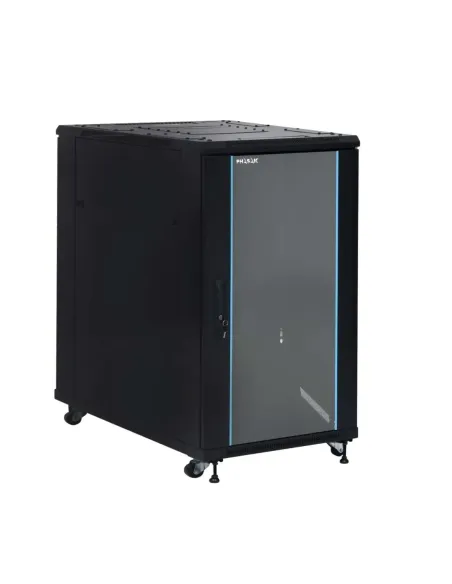 Armario rack de suelo 19 pulgadas phasak pro 22u negro 600x1000 montado pho 6122