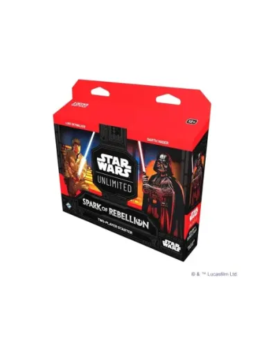 Juego de cartas star wars unlimited spark of rebellion paquete 2 jugadores de inicio (ingles)