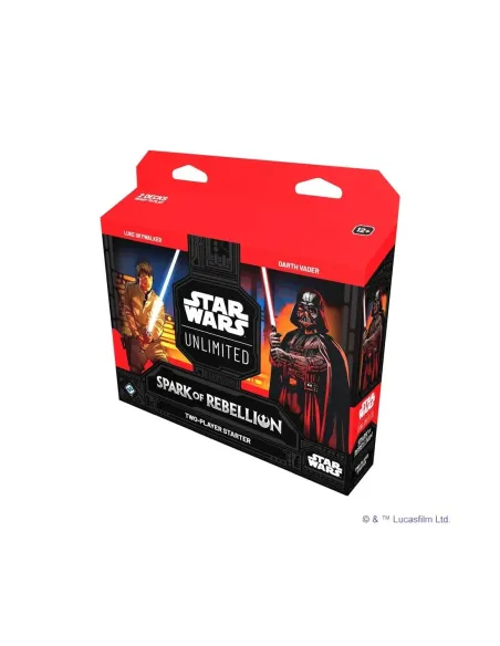 Juego de cartas star wars unlimited spark of rebellion paquete 2 jugadores de inicio (ingles)