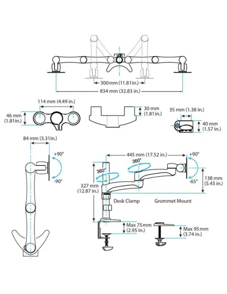 StarTech.com Soporte con Brazos Articulados para Dos Monitores