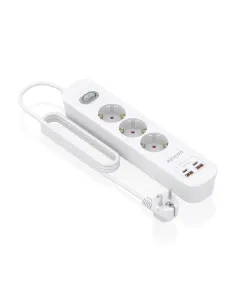 AISENS Regleta de Enchufes Multifuncion con 3 Tomas + Cargador PD3.0 20W 2xUSB-C, 2xUSB-A, 1.4m, Blanco 2
